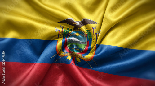 Yellow blue red background texture of Ecuador flag