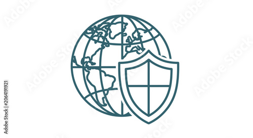 Fotografie Shield protecting the global network.