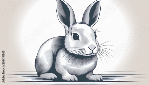 white rabbit isolated on white