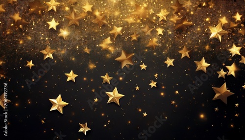 golden glitter stars confetti overlay