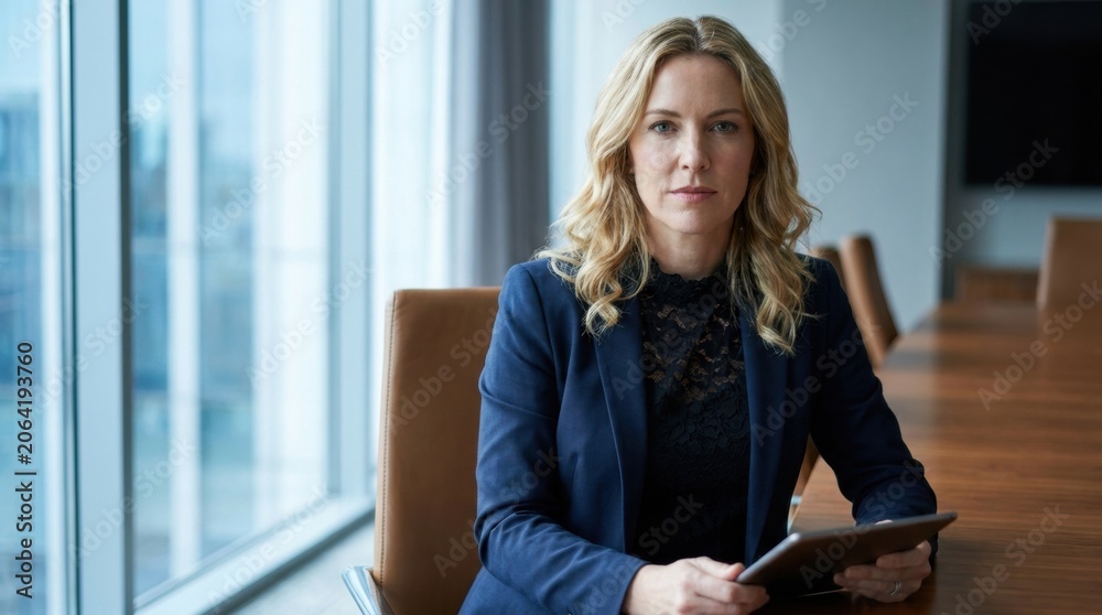 Fototapeta premium Portrait of a confident female executive in a corporate boardroom