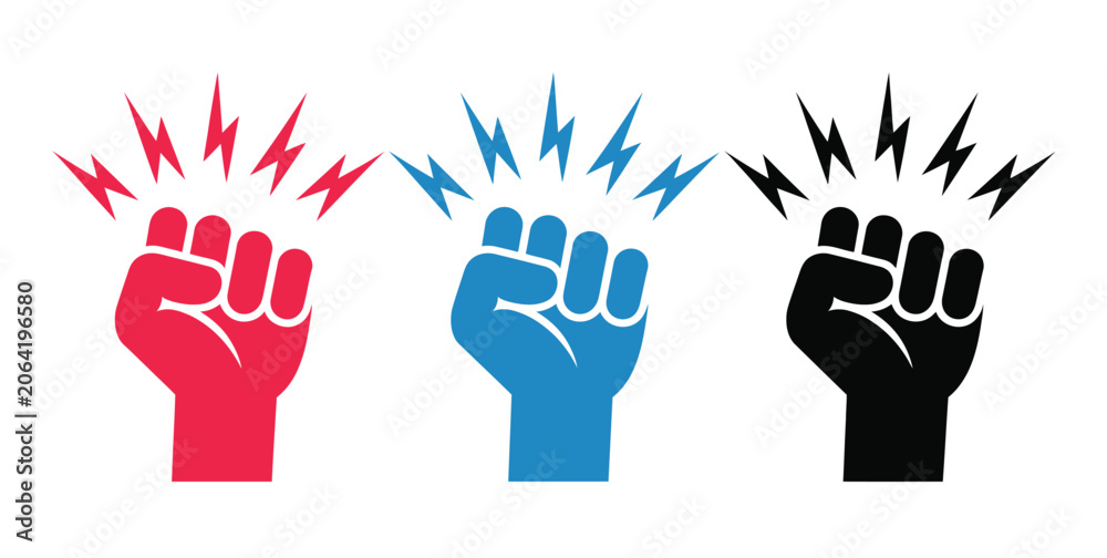 Fototapeta premium Fist Knocking Icon with Human Hand Gesture, Impact Lines, Outline Design, and Editable Vector Illustration for Website Graphics.