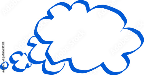 Speech Bubble Cloud Outline with Empty Space for Text on White Background Minimalist Style