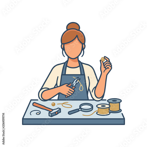 Minimal Jewelry Maker Woman Icon