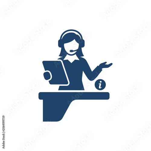 Minimal Receptionist Woman Icon