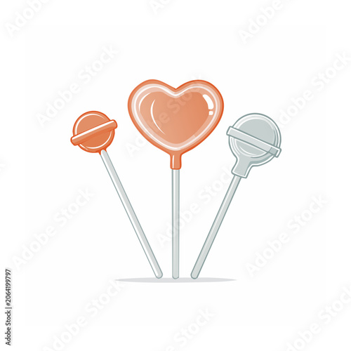 Heart-shaped lollipop illustration