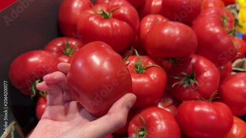 Pile Of Fresh Ripe Red Tomatoes Ready For Sale At Local Farmers Market