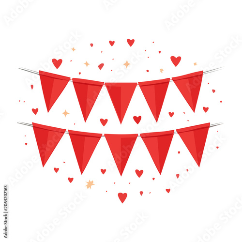 Red heart pattern with stars and dots on transparent background