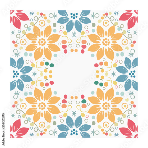 Seamless floral pattern with butterflies and leaves