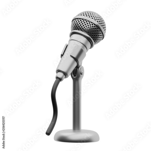 Microphone on Stand 3d illustration
