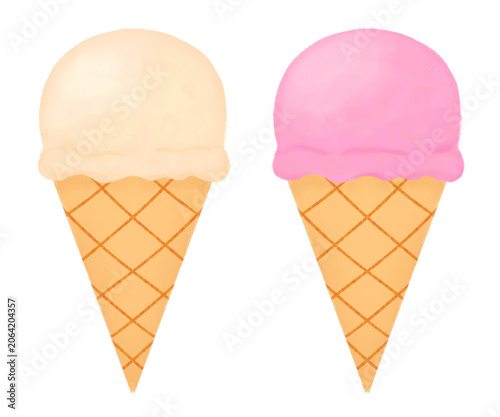 Ice Cream illustrations for Summer Wallpapers, Digital Backgrounds, Greeting Cards, Party Decor, Social Media, and Invitations