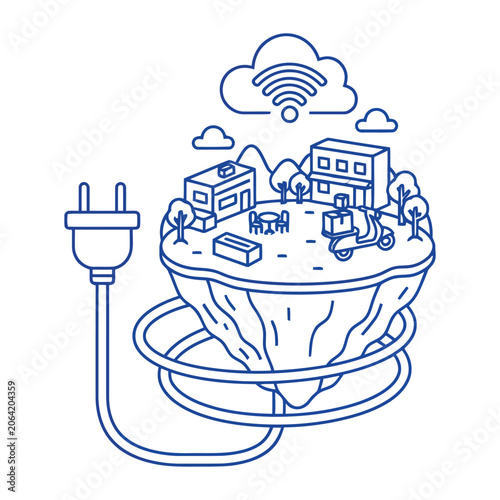 Smart city connectivity with power plug and island
