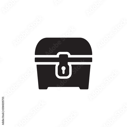 Treasure chest icon silhouette vector design art illustration.