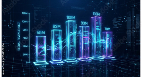 Financial Growth Charts and Analytics Visualization