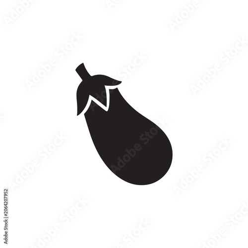 Vegetables eggplant food icon silhouette vector design art illustration.