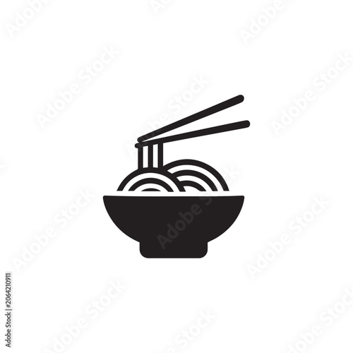 Ramen food japanese asian icon silhouette vector design art illustration
