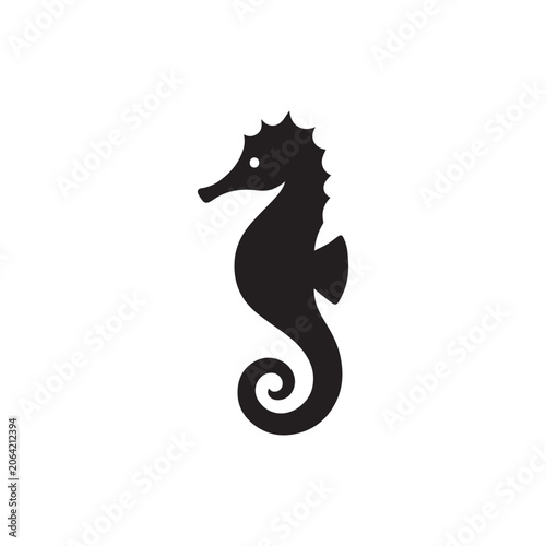 Seahorse icon silhouette vector design art illustration.