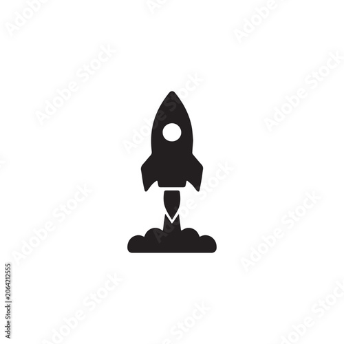 Rocket startup icon silhouette vector design art illustration.