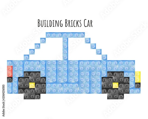 Building Bricks Car Illustration