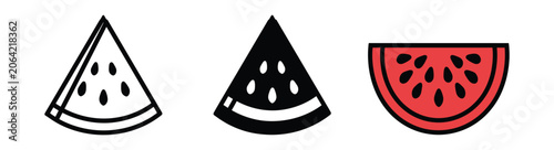 Watermelon vector icon featuring sliced fruit graphic