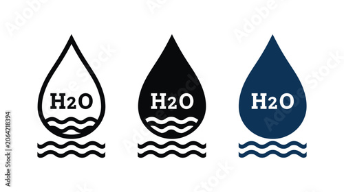 Water vector symbol displaying drop and wave elements