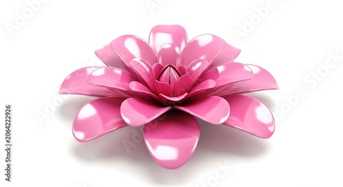 Shiny 3d pink flower petal bloom