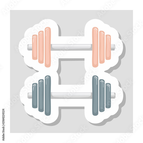 Flat Design Barbell and Dumbbell Illustration