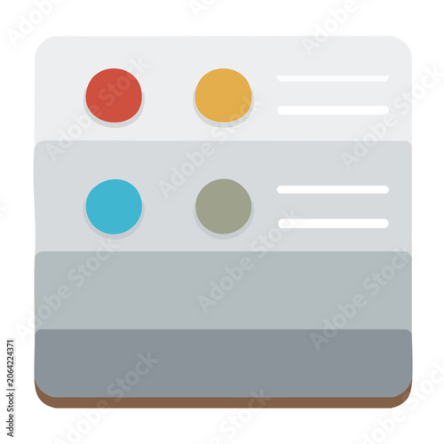 Flat design color palette icon with swatches