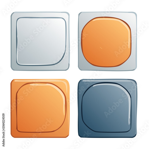 Flat Design Rounded Square and Circle Buttons