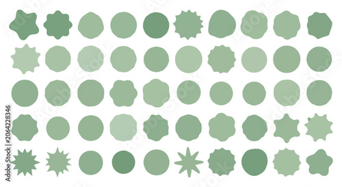 Obraz na plátně Collection of Diverse Green Succulent Plant Shapes.