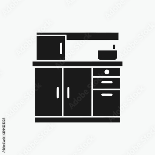 kitchen cabinetry vector icon template.
