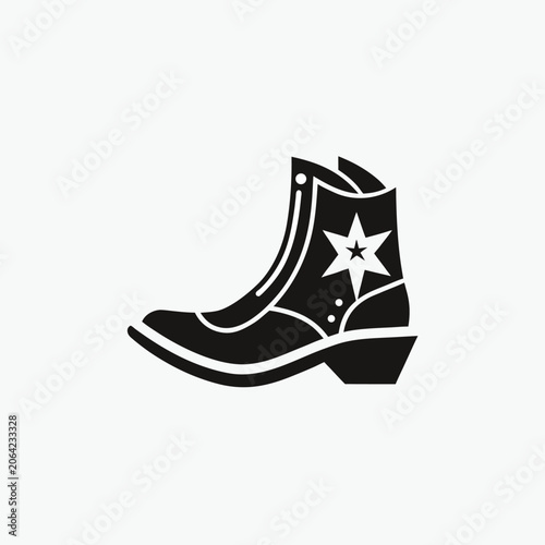 leather boots vector logo icon silhoutte template