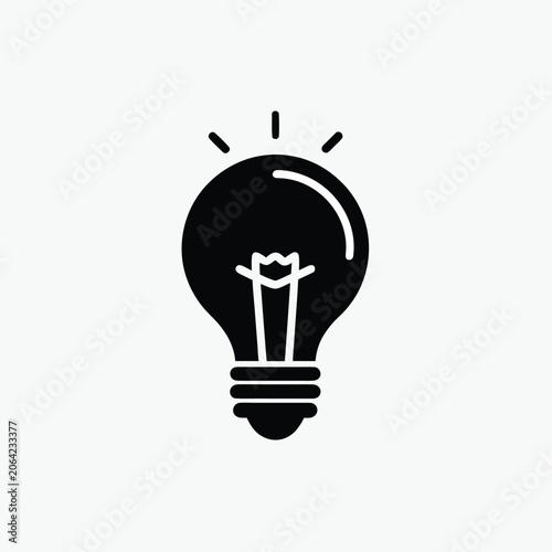 light bulb illumination vector icon template