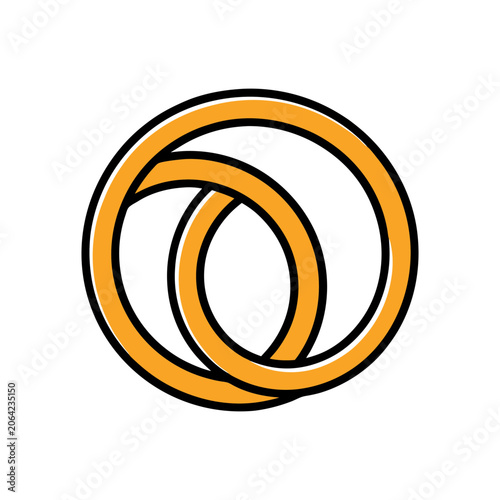 Abstract Overlapping Orange Loops Minimalist Vector Illustration Design