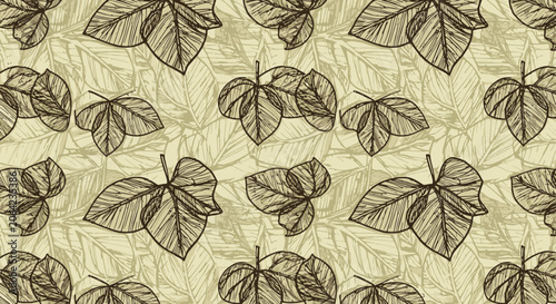 Elegant leaf pattern background design for decorative and textile use
