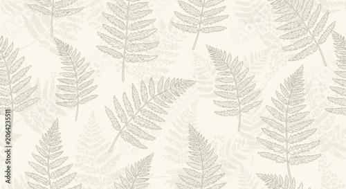 Fern leaf pattern background nature design botanical illustration texture