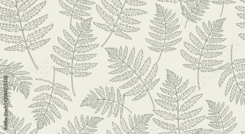Fern leaf pattern design for textile background or decorative arts