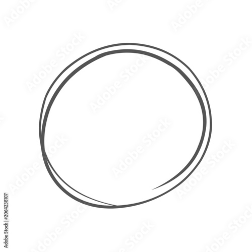 Abstract Sketch Circle Border Design on White Background