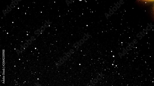 Cosmic star field with a fiery nebula swirl in space. Creative cosmic star field with a fiery nebula swirl for astronomy documentary videos. Beautiful cosmic star field.