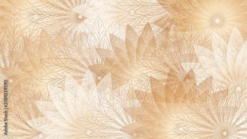 Elegant Golden Floral Background Featuring Sophisticated Botanical Patterns Symbolizing Luxury and Refined Aesthetic Design
