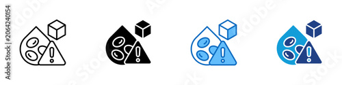 Cuadro en lienzo Insulin Resistance Multiple Style Icon Design Vector - Blood cells with warning