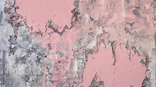 Decorative plaster in pastel colors — on aged gray concrete