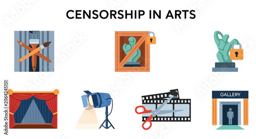Bild auf Leinwand Censorship in arts and creative industry.