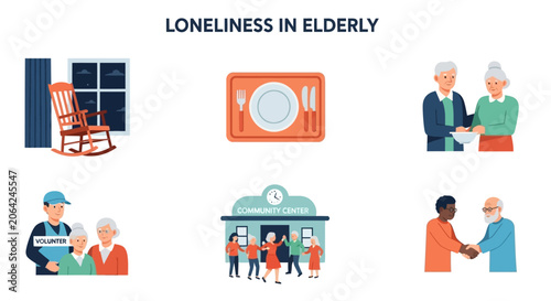 Φωτογραφία Elderly people experiencing social isolation and loneliness.