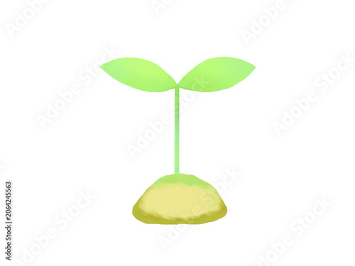 双葉の植物の芽のイラスト