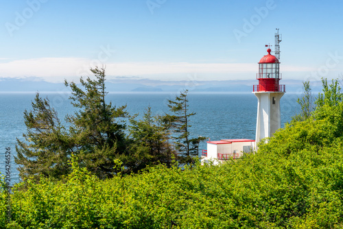 Sheringham Point Historic Lighthouse Vancouver Island. Sheringham Point lighthouse on Vancouver Island overlooking the Strait of Juan de Fuca. 
