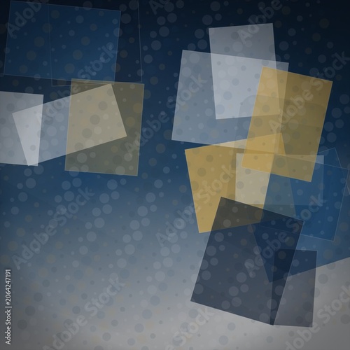 Abstract background with overlapping squares and circles