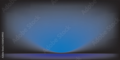 Εκτύπωση καμβά Blue glitzy TV studio background with light beams and gold highlights