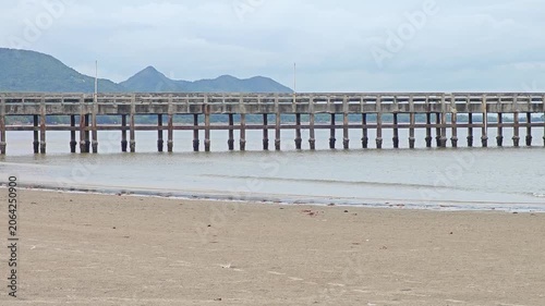 Empty Concrete pier on the beach