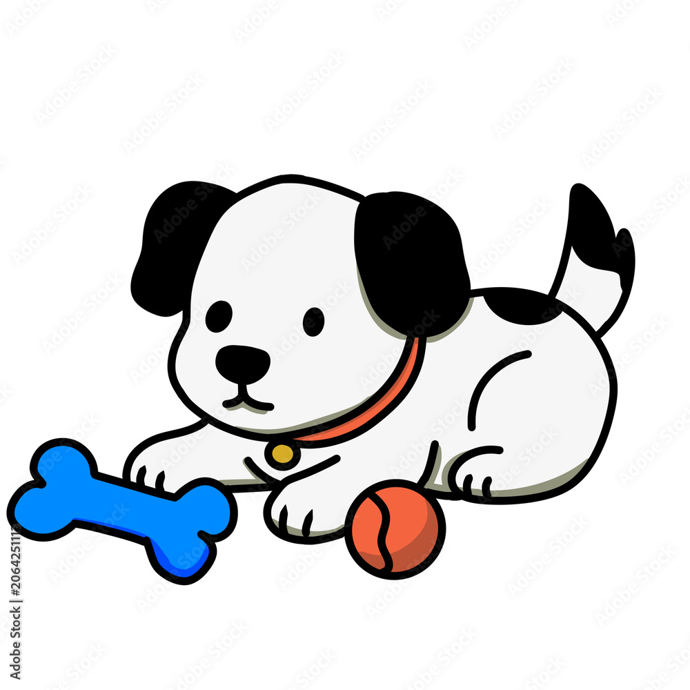 Naklejka premium Cute cat and dog character set with playful pet activities and school education doodles vector